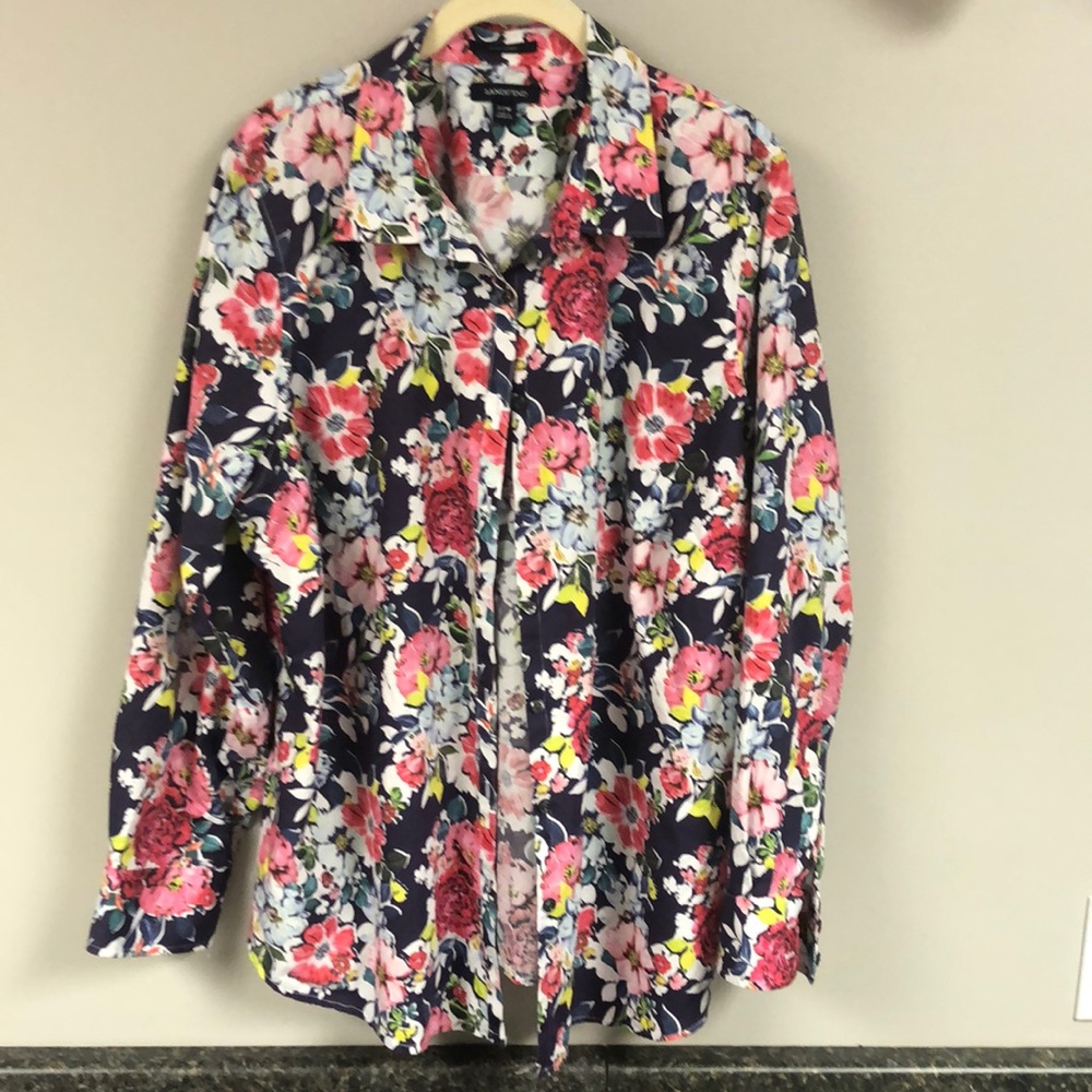 Lands’ End no iron supima cotton button down shirt 22w 3x